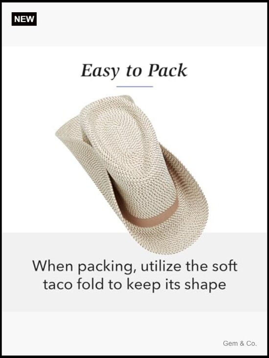 UPF 50+ Packable Fedora Sun Hat with Adjustable Drawstring